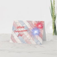 Vintage Red White Blue Patriotic Fireworks