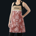 Vintage Red White Toile Elegant Christmas Apron<br><div class="desc">A vintage red and white toile pattern decorates this Christmas apron. An pretty apron for your Christmas holiday baking. Personalise it with the name of your choice. Designed for you by Blackberry Boulevard.</div>