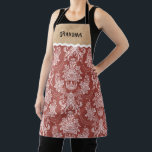 Vintage Red White Toile Elegant Christmas Apron<br><div class="desc">A vintage red and white toile pattern decorates this Christmas apron. An pretty apron for your Christmas holiday baking. Personalise it with the name of your choice. Designed for you by Blackberry Boulevard.</div>