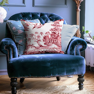 Vintage Red Willow Decorative Throw Pillow