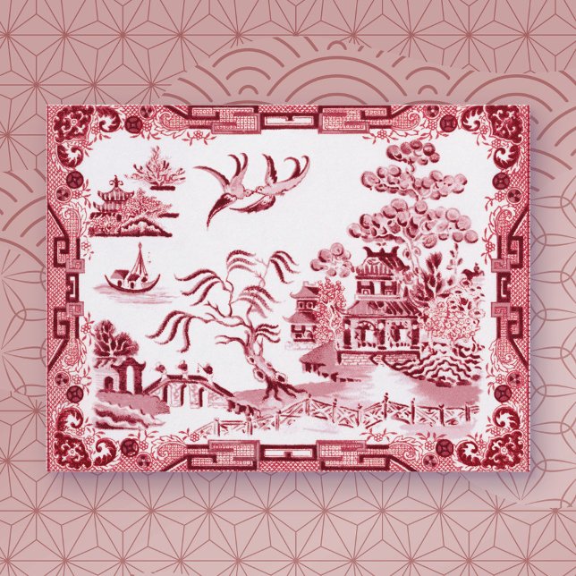 Vintage Red Willow Note Card (Creator Uploaded)