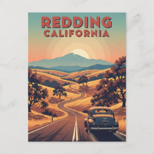 Vintage Redding California Travel Postcard