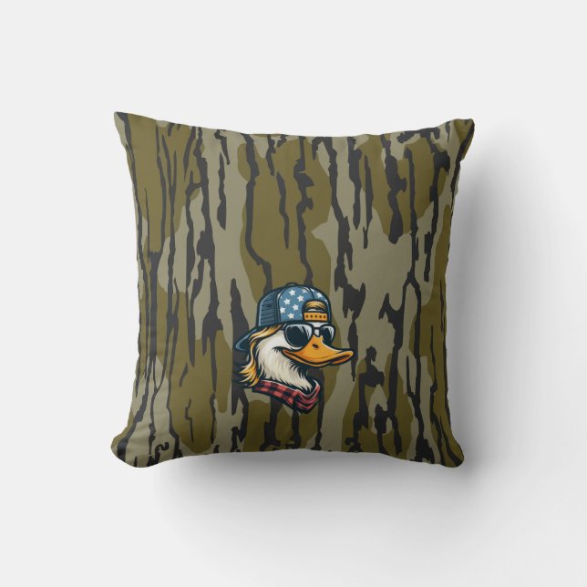 Vintage Redneck Duck Bottomland Camo Duck Hunting  Cushion (Front)