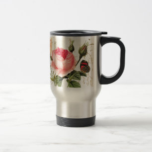 Vintage Redoute Rose Travel/Commuter Mug