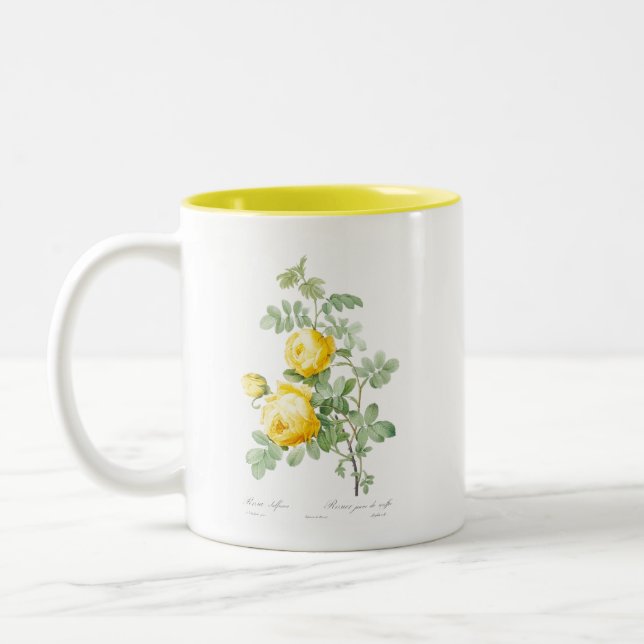 VINTAGE REDOUTÉ "YELLOW ROSE" MUG (Left)