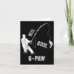 Vintage Reel Cool G-paw Fishing Fisherman Grandfat Card