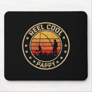 Vintage Reel Cool Pappy Fish Fishing Funny Fathers Mouse Pad