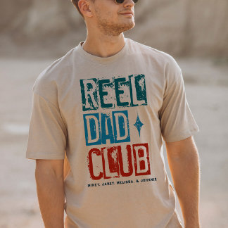 Vintage Reel Dad Club Family Fishing T-Shirt