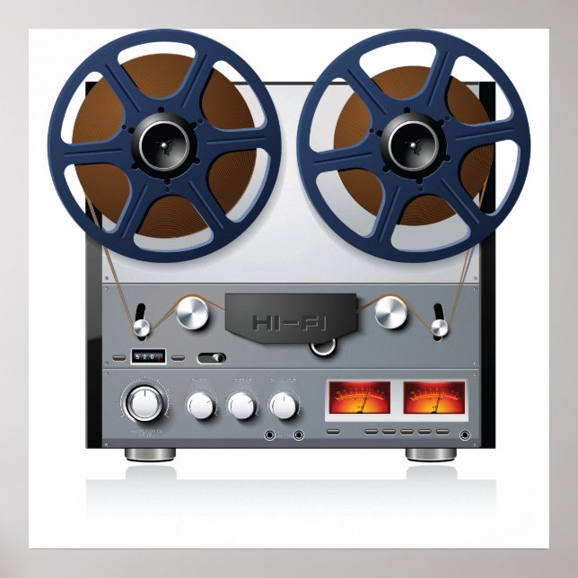 Vintage Reel Tape Deck Poster (Front)