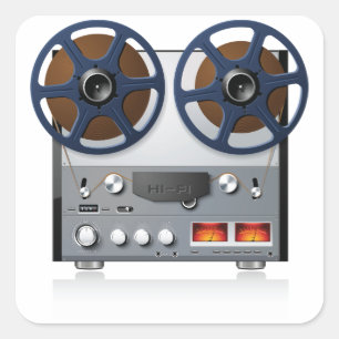 Vintage Reel Tape Deck Square Sticker