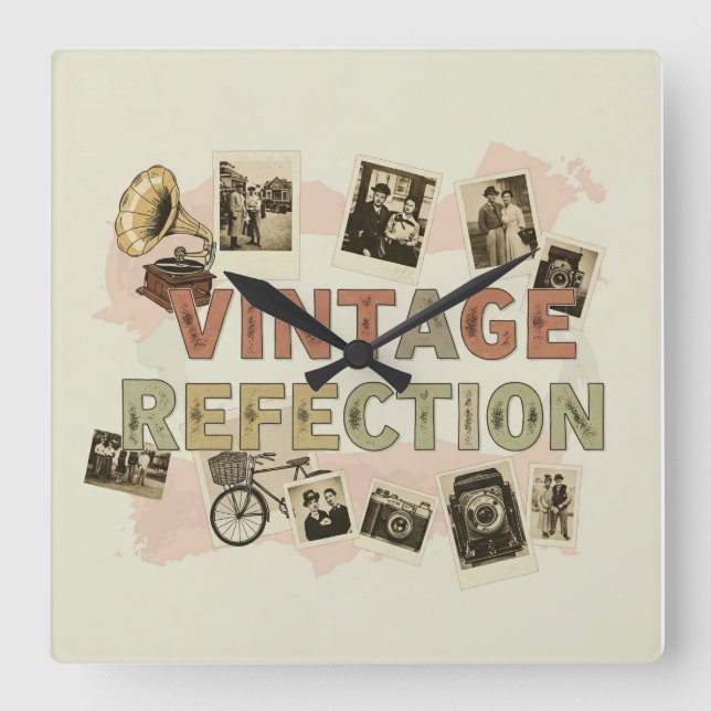 Vintage Reflection Wall Clock (Front)