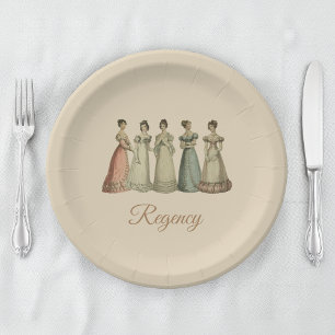 Vintage Regency Ladies for Jane Austen Fans Paper Plate
