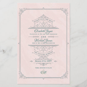 Vintage Regency Ornate Wedding Save The Dates Flyer