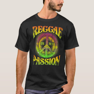 Vintage Reggae Music Peace Symbol Graphic Artwor T-Shirt
