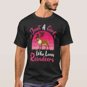 Vintage Reindeer Animal  Just A Girl Who Loves Rei T-Shirt