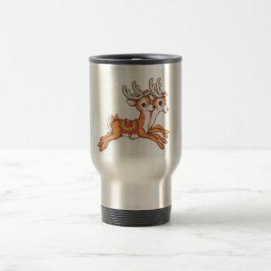 Vintage Reindeer/cute Travel Mug