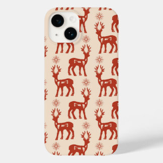 Vintage Reindeer Pattern – Festive Holiday Design Case-Mate iPhone 14 Case