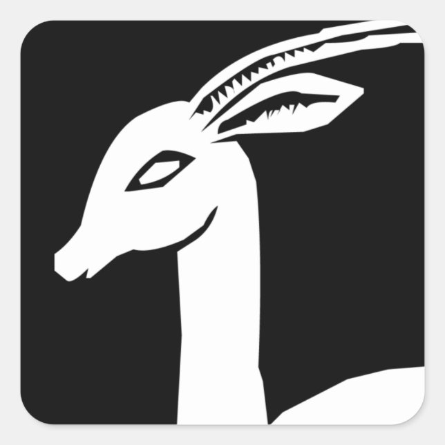 Vintage Reindeer Square Sticker (Front)
