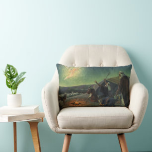 Vintage Religion, Annunciation to the Shepherds Lumbar Cushion