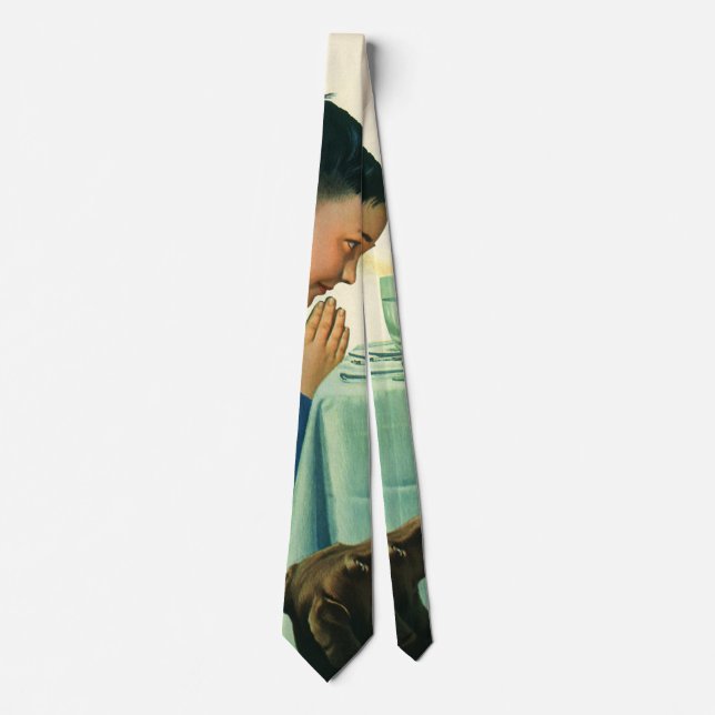 Vintage Religion, Boy Saying Grace at Thanksgiving Tie (Front)