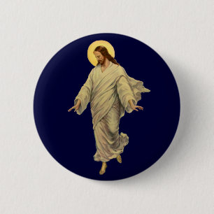 Vintage Religion, Jesus Christ is Walking on Water 6 Cm Round Badge