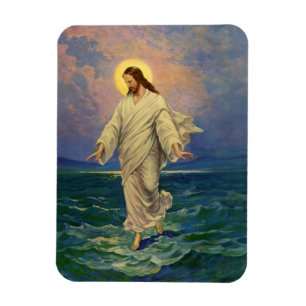 Vintage Religion, Jesus Christ is Walking on Water Magnet
