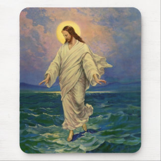 Vintage Religion, Jesus Christ is Walking on Water Mouse Pad