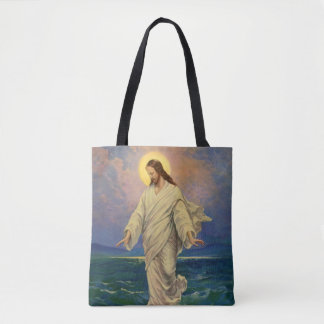 Vintage Religion, Jesus Christ is Walking on Water Tote Bag