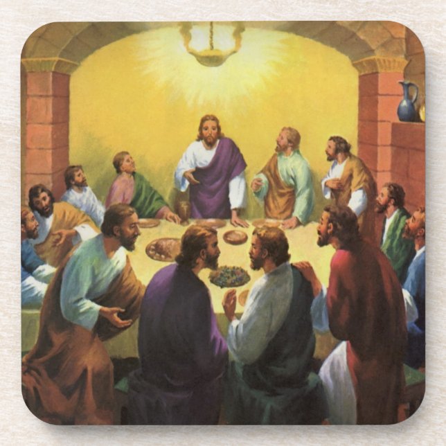 Vintage Religion, Last Supper with Jesus Christ Coaster (Front)