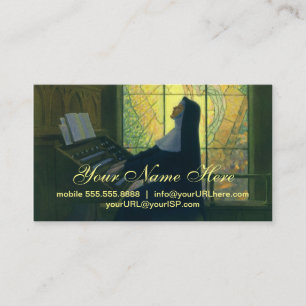 Vintage Religion, Nun Playing an Organ in Church Business Card