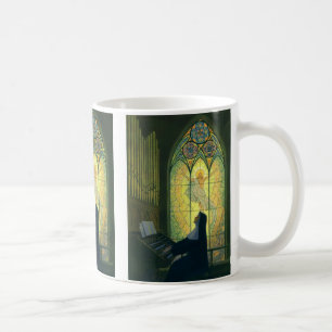 Vintage Religion, Nun Playing an Organ in Church Coffee Mug