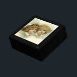 Vintage Religion, Victorian Angels in the Clouds Gift Box<br><div class="desc">Vintage illustration Christmas holiday design featuring two Victorian angels with wings. These angelic girls are sitting on a cloud in heaven. Cute and adorable cherubs with curly hair.</div>