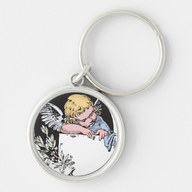 Vintage, Religious Angel, Customisable Key Ring (Front)