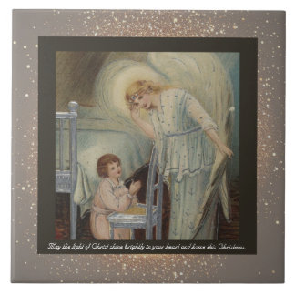 Vintage Religious Christmas Ceramic Tile + wishes
