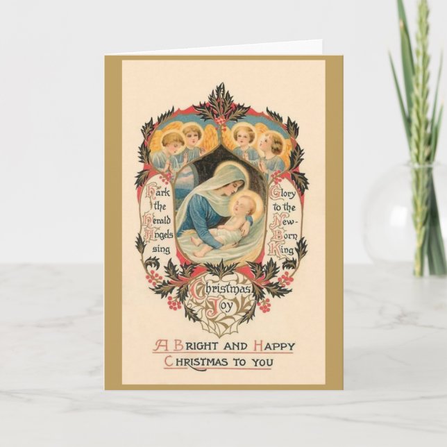 Vintage Religious Christmas Greeting Card (Front)