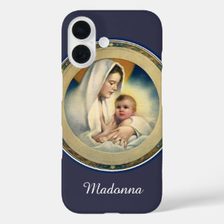 Vintage Religious Christmas, Madonna and Child iPhone 16 Case