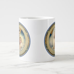 Vintage Religious Christmas, Madonna and Child Large Coffee Mug