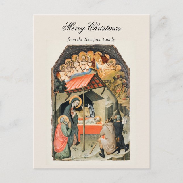 Vintage Religious Christmas Nativity Christian  Holiday Postcard (Front)