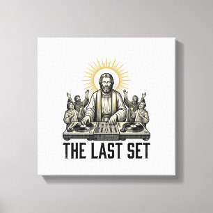 Vintage Religious DJ The Last Set Shirt Design_1 Canvas Print