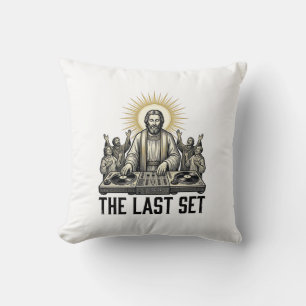 Vintage Religious DJ The Last Set Shirt Design_1 Cushion