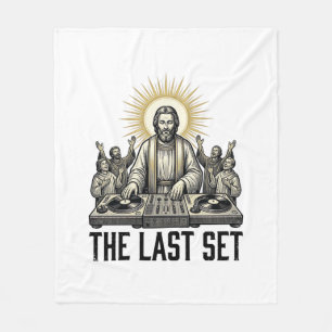 Vintage Religious DJ The Last Set Shirt Design_1 Fleece Blanket