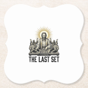 Vintage Religious DJ The Last Set Shirt Design_1 Paper Coaster