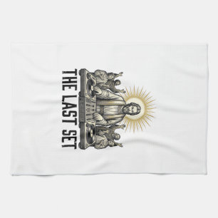 Vintage Religious DJ The Last Set Shirt Design_1 Tea Towel