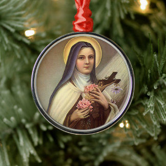 Vintage Religious Easter, Nun with Cross Metal Tree Decoration
