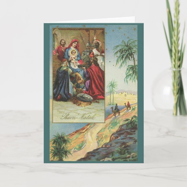 Vintage Religious Italian Christmas Card (Front)