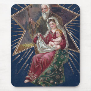 Vintage Religious Mary and Baby Jesus Christmas Mouse Pad
