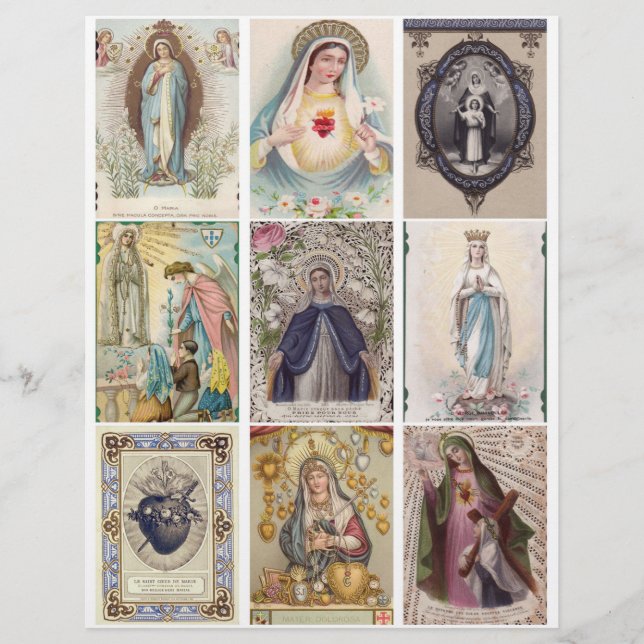 Vintage Religious Prayer Cards Clipart  (Front)