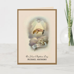 Vintage Religious Sacrament Baptism Baby Card