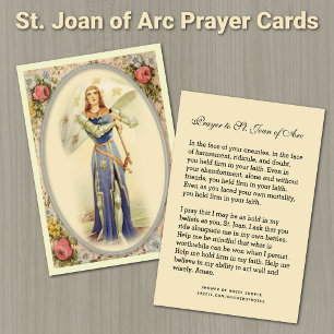 Vintage Religious St. Joan of Arc Prayer Holy Card