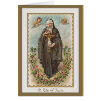 Vintage Religious St. Rita of Cascia Prayer 
